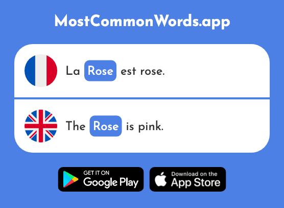 Rose - Rose, pink (Le 2671 Mot Le Plus Commun En English)