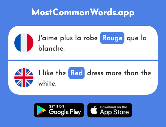 Rouge - Red (Le 987 Mot Le Plus Commun En English)