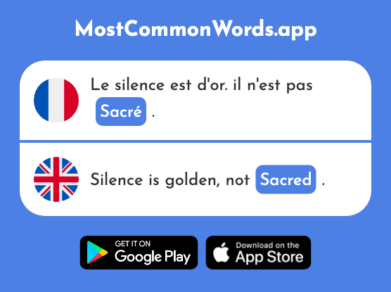 Sacré - Sacred (Le 2341 Mot Le Plus Commun En English)