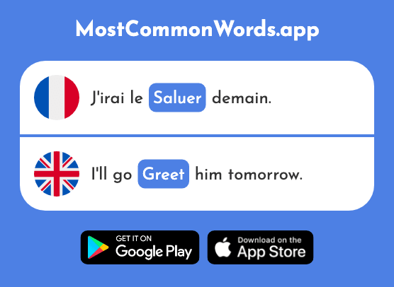 Saluer - Greet, salute (Le 1620 Mot Le Plus Commun En English)