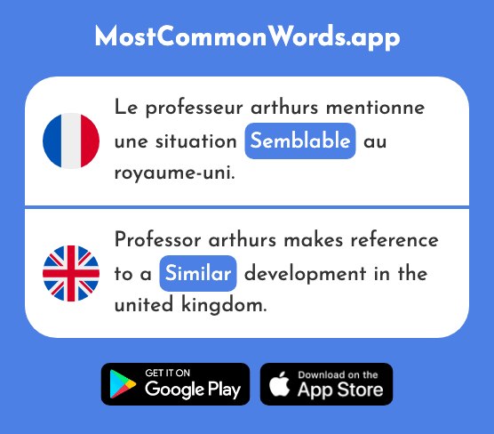 Semblable - Similar (Le 1978 Mot Le Plus Commun En English)
