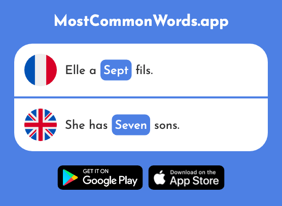 Sept - Seven (Le 905 Mot Le Plus Commun En English)