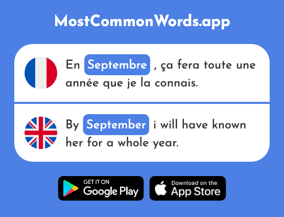 Septembre - September (Le 944 Mot Le Plus Commun En English)