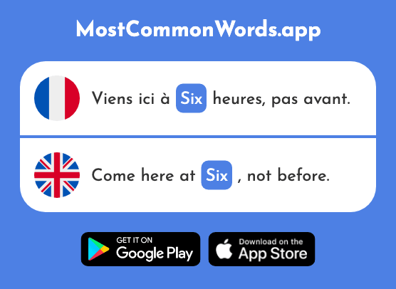 Six - Six (Le 450 Mot Le Plus Commun En English)