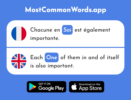 Soi - One, oneself, self (Le 1365 Mot Le Plus Commun En English)