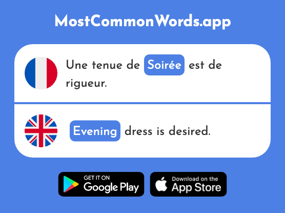 Soirée - Evening (Le 1530 Mot Le Plus Commun En English)
