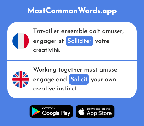 Solliciter - Request, solicit, appeal (Le 2519 Mot Le Plus Commun En English)