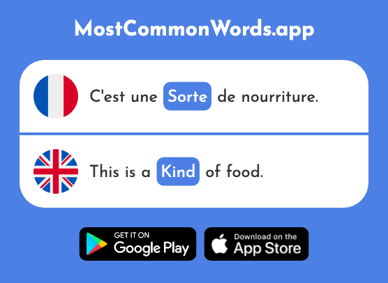 Sorte - Sort, kind (Le 351 Mot Le Plus Commun En English)