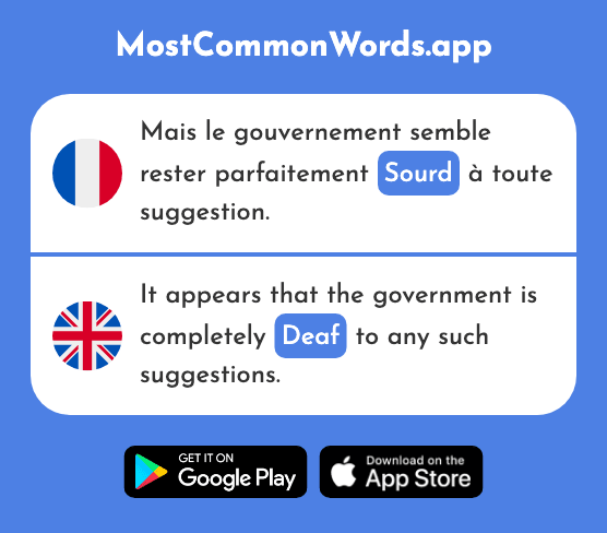 Sourd - Deaf (Le 2854 Mot Le Plus Commun En English)