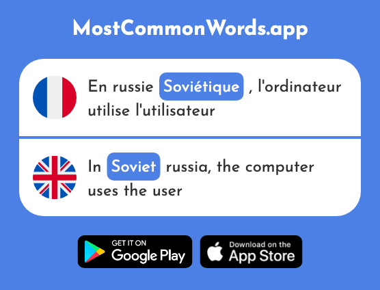Soviétique - Soviet (Le 1674 Mot Le Plus Commun En English)