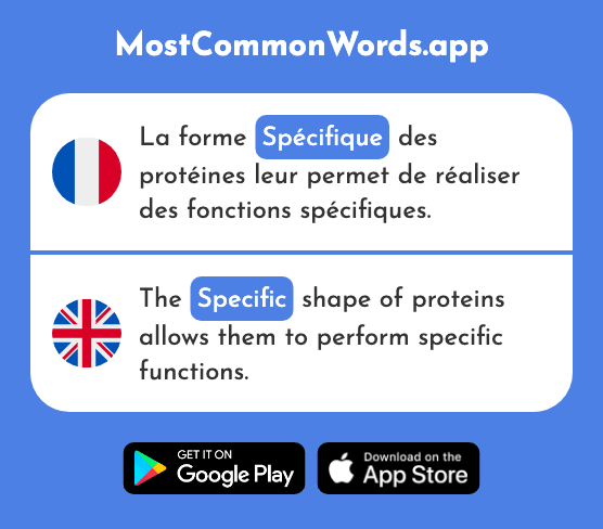 Spécifique - Specific (Le 2175 Mot Le Plus Commun En English)