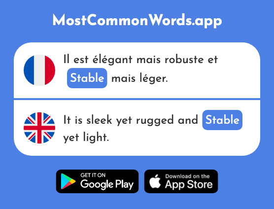 Stable - Stable (Le 2517 Mot Le Plus Commun En English)