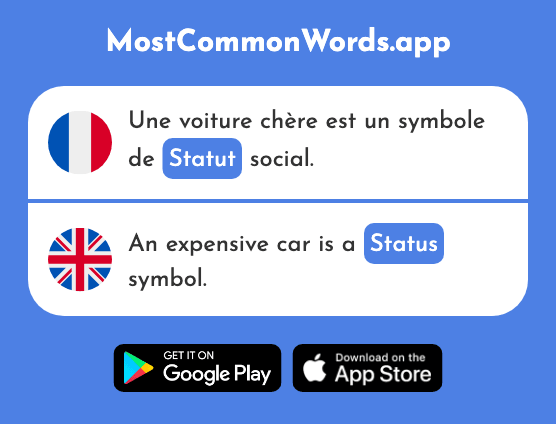 Statut - Status (Le 1474 Mot Le Plus Commun En English)