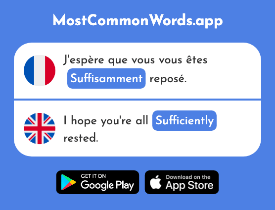 Suffisamment - Sufficiently (Le 1727 Mot Le Plus Commun En English)