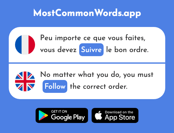 Suivre - Follow (Le 120 Mot Le Plus Commun En English)