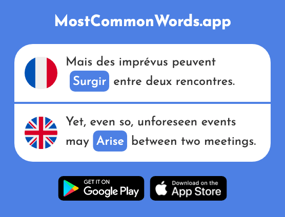 Surgir - Arise, emerge, (Le 2609 Mot Le Plus Commun En English)