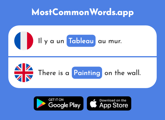 Tableau - Frame, picture, painting, panel (Le 1456 Mot Le Plus Commun En English)