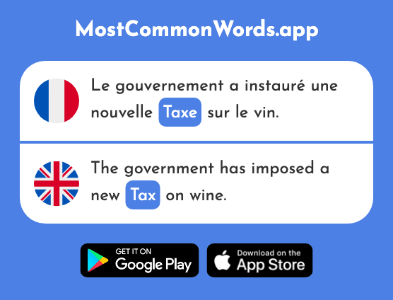 Taxe - Tax (Le 2446 Mot Le Plus Commun En English)
