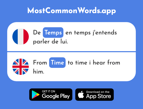 Temps - Time (Le 65 Mot Le Plus Commun En English)