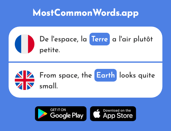 Terre - Earth, world, soil, land (Le 430 Mot Le Plus Commun En English)