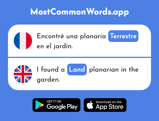 Terrestre - Land, earth (Le 2522 Mot Le Plus Commun En English)
