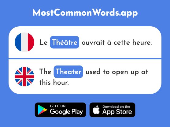 Théâtre - Theater (Le 1701 Mot Le Plus Commun En English)