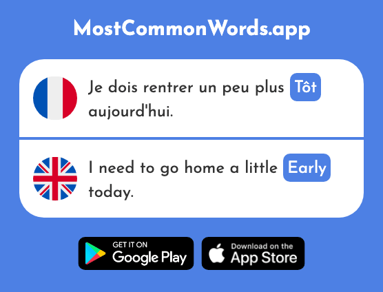 Tôt - Early (Le 513 Mot Le Plus Commun En English)