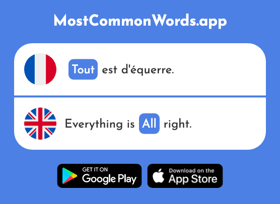 Tout - All, very (Le 24 Mot Le Plus Commun En English)