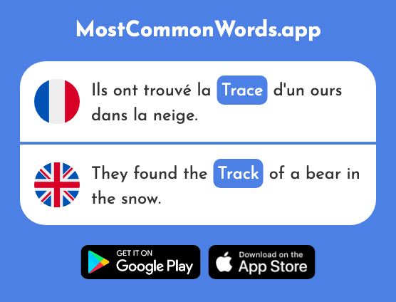 Trace - Trace, mark, track (Le 1848 Mot Le Plus Commun En English)