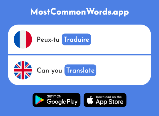 Traduire - Translate (Le 1125 Mot Le Plus Commun En English)
