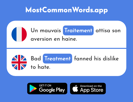 Traitement - Treatment, salary, wage (Le 1111 Mot Le Plus Commun En English)