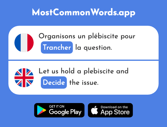 Trancher - Cut, sever, settle, decide (Le 2145 Mot Le Plus Commun En English)