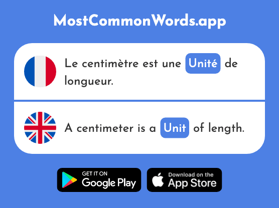 Unité - Unity, unit (Le 571 Mot Le Plus Commun En English)