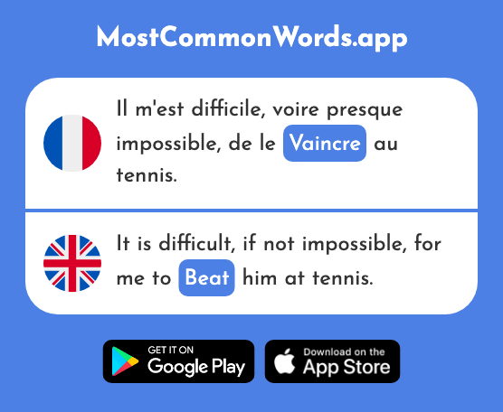 Vaincre - Beat, defeat, overcome, conquer (Le 2919 Mot Le Plus Commun En English)