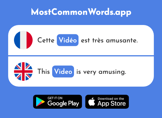 Vidéo - Video (Le 2611 Mot Le Plus Commun En English)