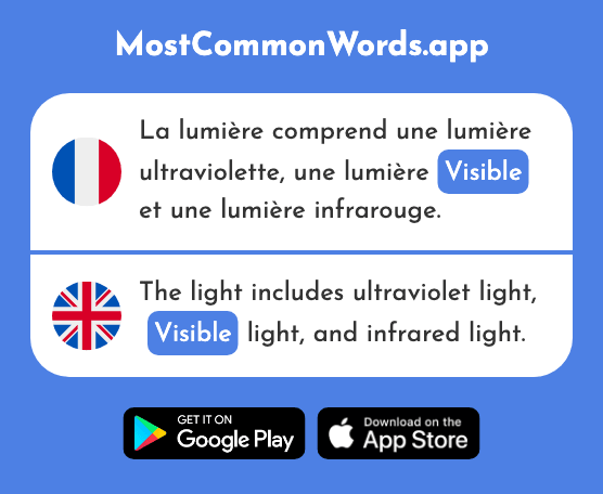 Visible - Visible, obvious (Le 2276 Mot Le Plus Commun En English)