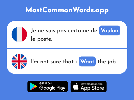 Vouloir - Want (Le 57 Mot Le Plus Commun En English)