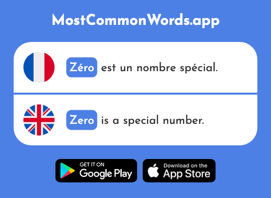 Zéro - Zero (Le 2274 Mot Le Plus Commun En English)