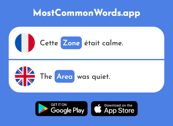 Zone - Zone, area (Le 860 Mot Le Plus Commun En English)