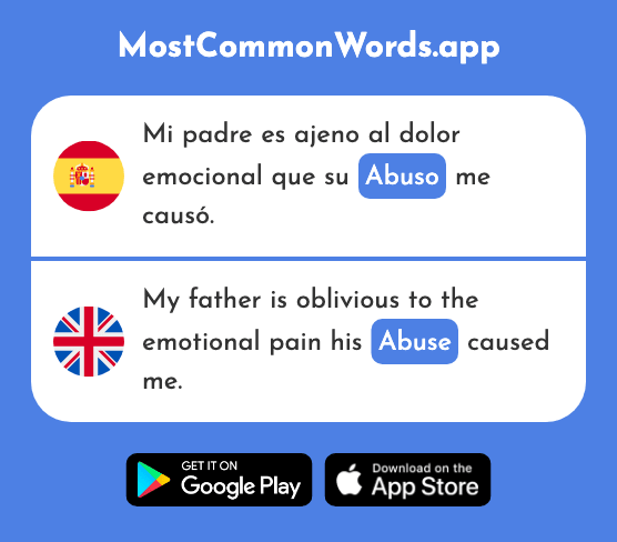 Abuso - Abuse, misuse (La 2899 Palabra Más Común En English)