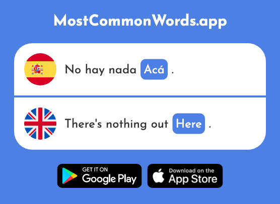 Acá - Here, around here (La 1010 Palabra Más Común En English)