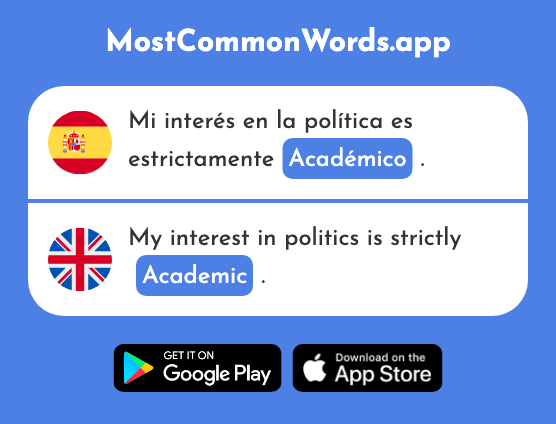 Académico - Academic (La 2124 Palabra Más Común En English)
