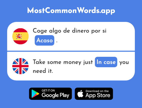 Acaso - By chance, maybe, in case (La 1328 Palabra Más Común En English)