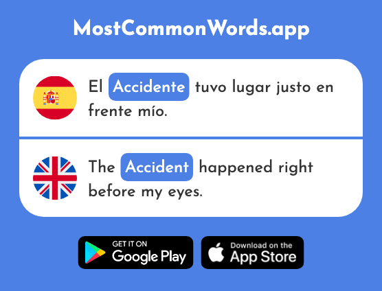 Accidente - Accident, irregularity (La 1661 Palabra Más Común En English)