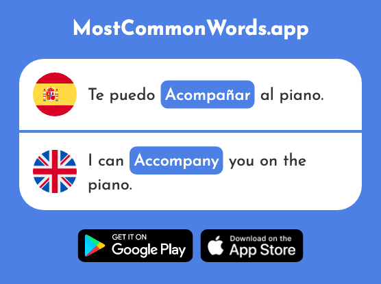 Acompañar - Accompany (La 606 Palabra Más Común En English)