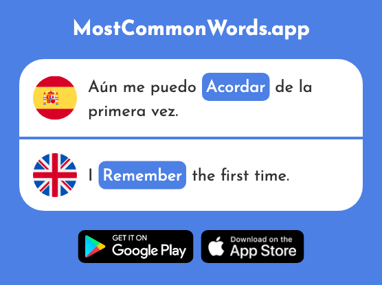 Acordar - Remember, remind (La 535 Palabra Más Común En English)