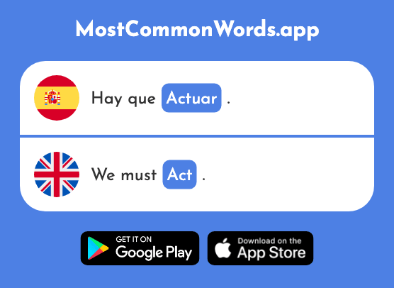 Actuar - Act (La 762 Palabra Más Común En English)