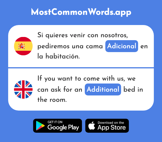 Adicional - Additional (La 2738 Palabra Más Común En English)