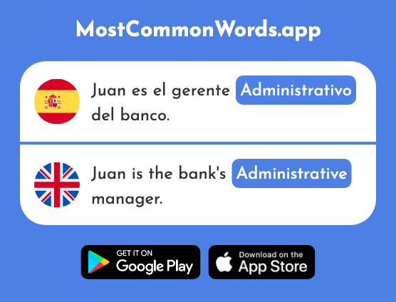 Administrativo - Administrative (La 1980 Palabra Más Común En English)