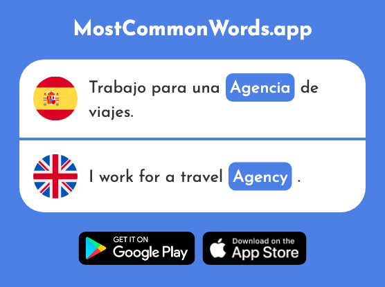 Agencia - Agency, branch (La 1834 Palabra Más Común En English)